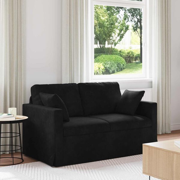 vidaXL Sofa Schwarz Gesamtabmessungen: 138 x 78 x 80 cm (B x T x H)