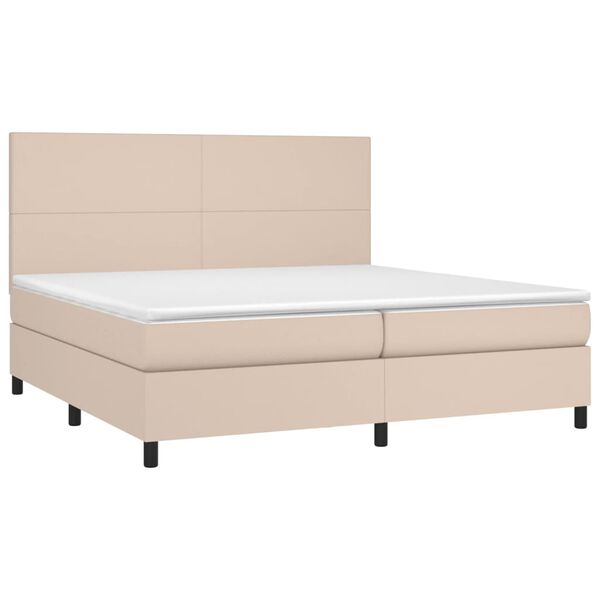 vidaXL Boxspringbett Matratze Cappuccino-Braun 200x200cm Kunstleder