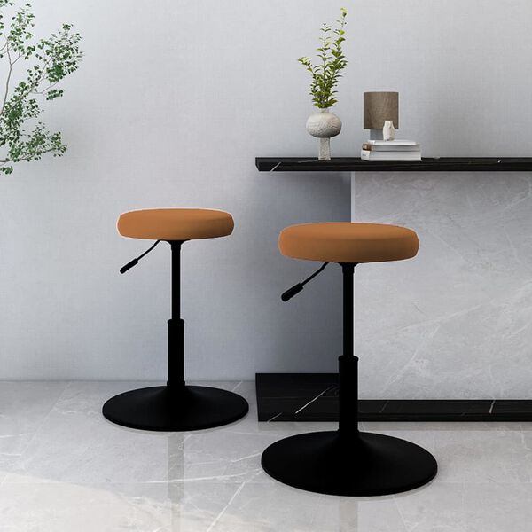 vidaXL Esszimmerst&uuml;hle 2 Stk. Braun Samt