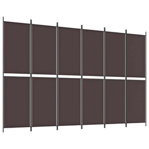 vidaXL 6-tlg. Paravent Braun 300x200 cm Stoff