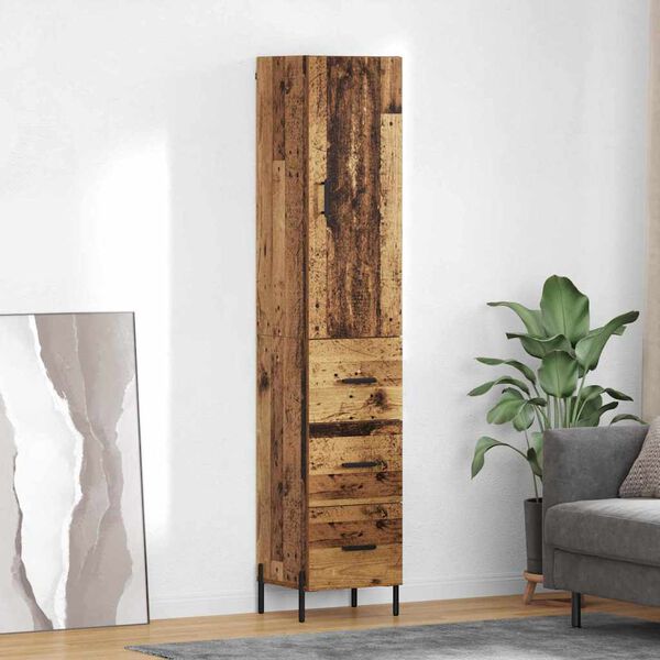 vidaXL Highboard Altholz 34,5 x 34 x 180 cm Holzwerkstoff