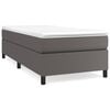 vidaXL Boxspringbettgestell Grau 90x200 cm Kunstleder