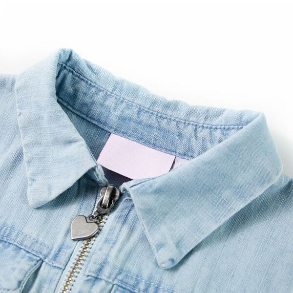 Kinder-Spielanzug Einteiler mit Kurzen &Auml;rmeln Hellblau 116