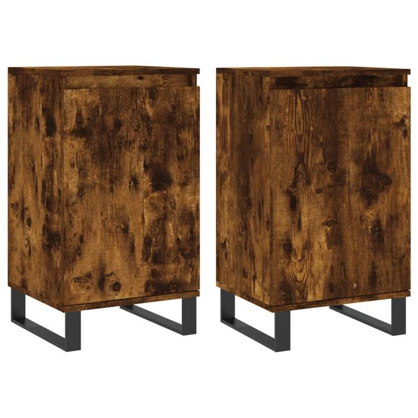 vidaXL Sideboards 2 Stk. R&auml;uchereiche 40x35x70 cm Holzwerkstoff