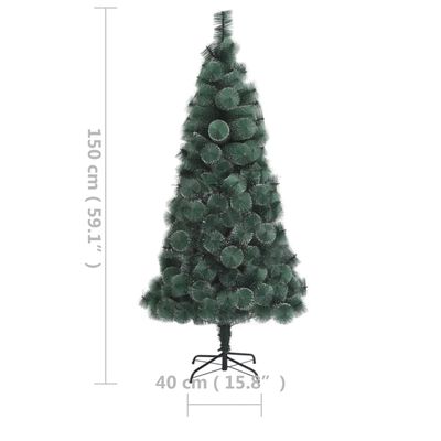 vidaXL Künstlicher Weihnachtsbaum mit Beleuchtung 150 cm Grün PVC & PE