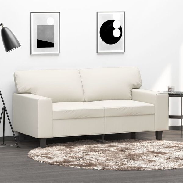 vidaXL 2-Sitzer-Sofa Creme 120 cm Kunstleder