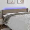 vidaXL LED Kopfteil Taupe 203x16x78/88 cm Stoff