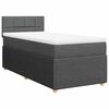 vidaXL Boxspringbett mit Matratze Dunkelgrau 90x200 cm Stoff