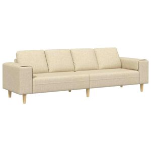 vidaXL Wohnzimmer Couch Creme 250 x 77 x 76 cm Polyester