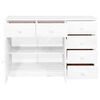 vidaXL Sideboard 6 Schubladen Wei&szlig; 113x35x73 cm Massivholz Kiefer