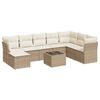 vidaXL 9-tlg. Garten-Sofagarnitur mit Kissen Beige Poly Rattan