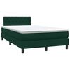vidaXL Boxspringbett mit Matratze Dunkelgr&uuml;n 120x220 cm Samt