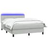 vidaXL Boxspringbett mit Matratze & LED Hellgrau 160x210 cm Samt