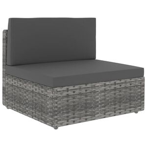 vidaXL Modulares Mittelsofa Poly Rattan Grau