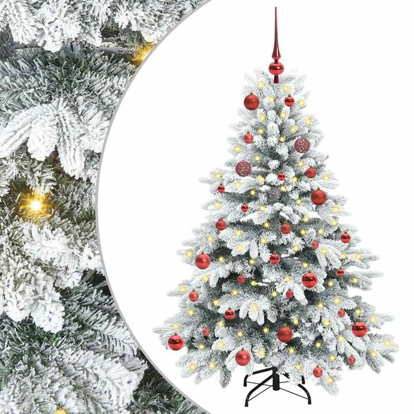 vidaXL K&uuml;nstlicher Weihnachtsbaum mit 150 LEDs Wei&szlig; 150 cm PE und PVC