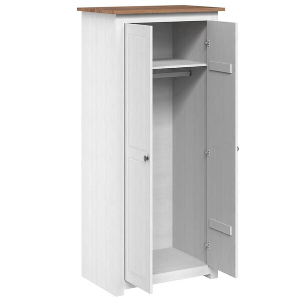 vidaXL Kleiderschrank Wei&szlig; 80&times;50&times;171,5 cm Kiefer Massiv Panama Serie