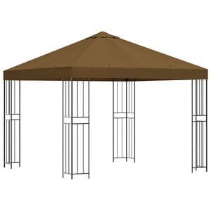 vidaXL Pavillon 3 x 3 m Taupe Polyester und Stahl 190 gsm