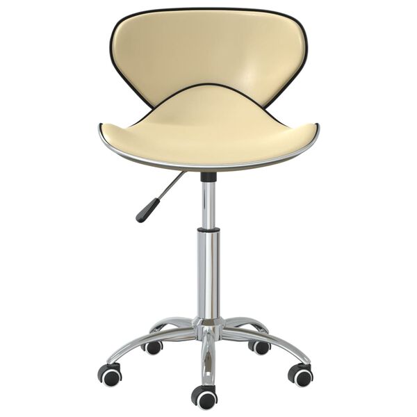 vidaXL Esszimmerstühle 4 Stk. Drehbar Creme Kunstleder