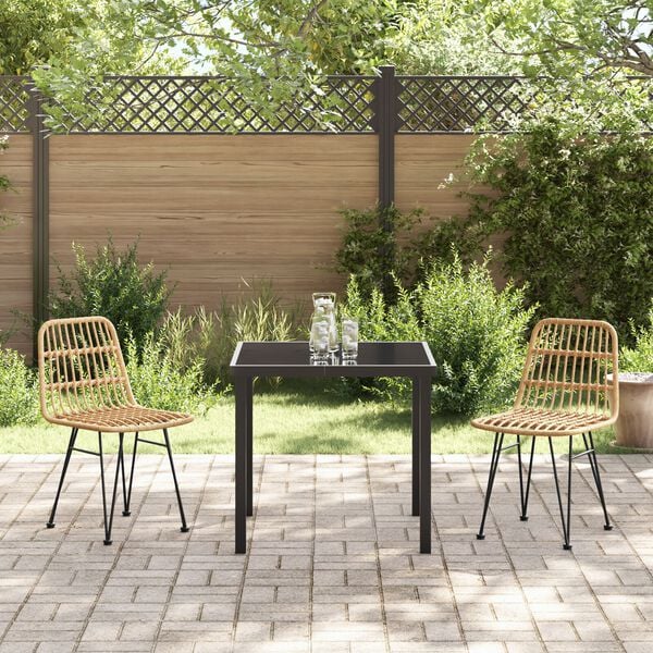 vidaXL Garten Essgruppe 5 pcs Schwarz Poly Rattan