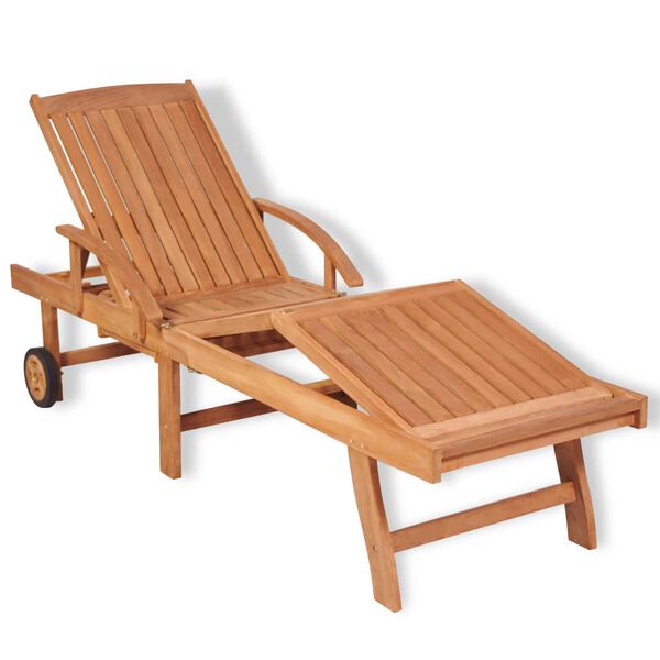 vidaXL Sonnenliege Massivholz Teak