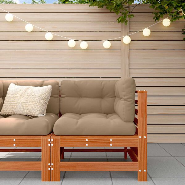 vidaXL Gartenecksofa Massives Kiefernholz Wachsbraun