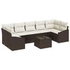 vidaXL Sofa Set mit Kissen Braun und Creme 55 x 55 x 37 cm Poly Rattan