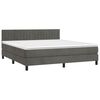 vidaXL Boxspringbett mit Matratze Dunkelgrau 180x200 cm Samt