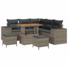 vidaXL Gartensofa-set mit Kissen mit Speicher 8 pcs Grau Poly-Rattan