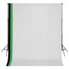 vidaXL Fotostudio Set 3 Baumwolle-Hintergr&uuml;nde Rahmen verstellbar 3x3m