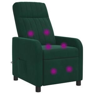 vidaXL Massage Relaxsessel Dunkelgr&uuml;n Samt (V)