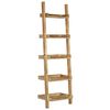 vidaXL Leiterregal Braun 75x37x205 cm Massivholz Mango