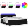 vidaXL Ottoman-Bett mit Matratzen & LEDs Schwarz 160x200 cm Samt