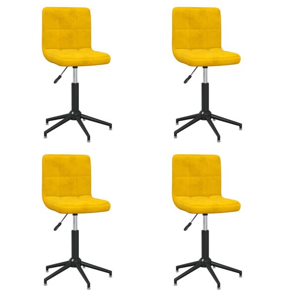 vidaXL Esszimmerst&uuml;hle 4 Stk. Drehbar Senfgelb Samt