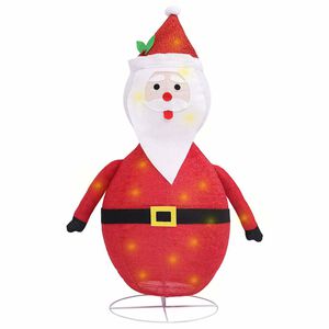 vidaXL Weihnachtsdeko Weihnachtsmann LED Luxus-Gewebe 60 cm