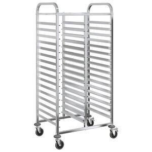vidaXL Tablettwagen mit 32 GN-Beh&auml;ltern 75x55x162,5 cm Edelstahl