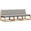 vidaXL 3 St&uuml;ck Outdoor Mittelsofa Massives Akazienholz und Textilene
