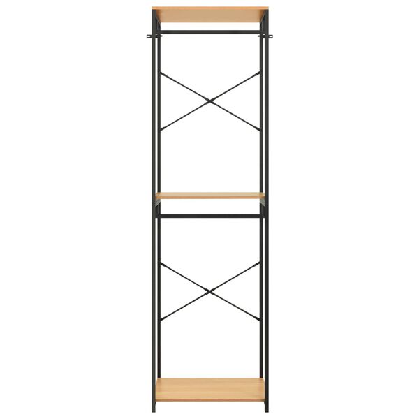 vidaXL Kleiderschrank Schwarz Eiche-Optik 60x40x213 cm Metall