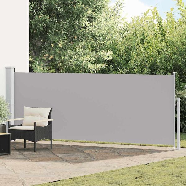 vidaXL Ausziehbare Seitenmarkise 140&times;500 cm Grau