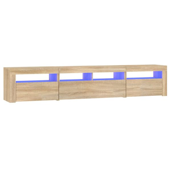 vidaXL TV-Schrank mit LED-Leuchten Sonoma-Eiche 210x35x40 cm