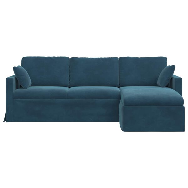 vidaXL Sofa Blau Gesamtabmessungen: 228 x 134 x 80 cm (B x T x H) Samt