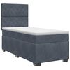 vidaXL Boxspringbett mit Matratze Dunkelgrau 90 x 200 cm Samt