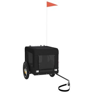 vidaXL Fahrradanh&auml;nger Hunde Schwarz Oxford-Gewebe & Eisen