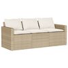 vidaXL 2-tlg. Garten-Essgruppe mit Kissen Beige Poly Rattan