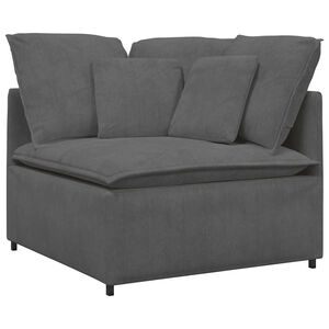 vidaXL Modulares Sofa Eckmodul mit Kissen Dunkelgrau 100 cm