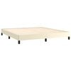 vidaXL Boxspringbett mit Matratze Creme 180x200 cm Kunstleder