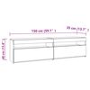 vidaXL TV-Schrank mit LED-Leuchten 2 Stück Grau Sonoma 75x35x40 cm