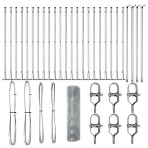 vidaXL Zaunpfosten Silber 50 x 0,8 m (16 x 16 mm Maschen) Stahl