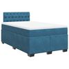 vidaXL Boxspringbett mit Matratze Blau 120x200 cm Samt