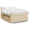 vidaXL Boxspringbett mit Matratze Creme 140x200 cm Stoff