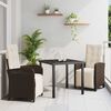 vidaXL Garten Essgruppe mit Kissen 3 pcs Braun Poly-Rattan